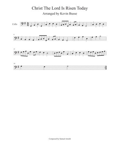Christ! The Lord Is Risen Today - Cello (arr. Kevin Busse)