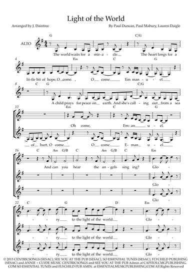 Light Of The World (arr. J. Daintree)