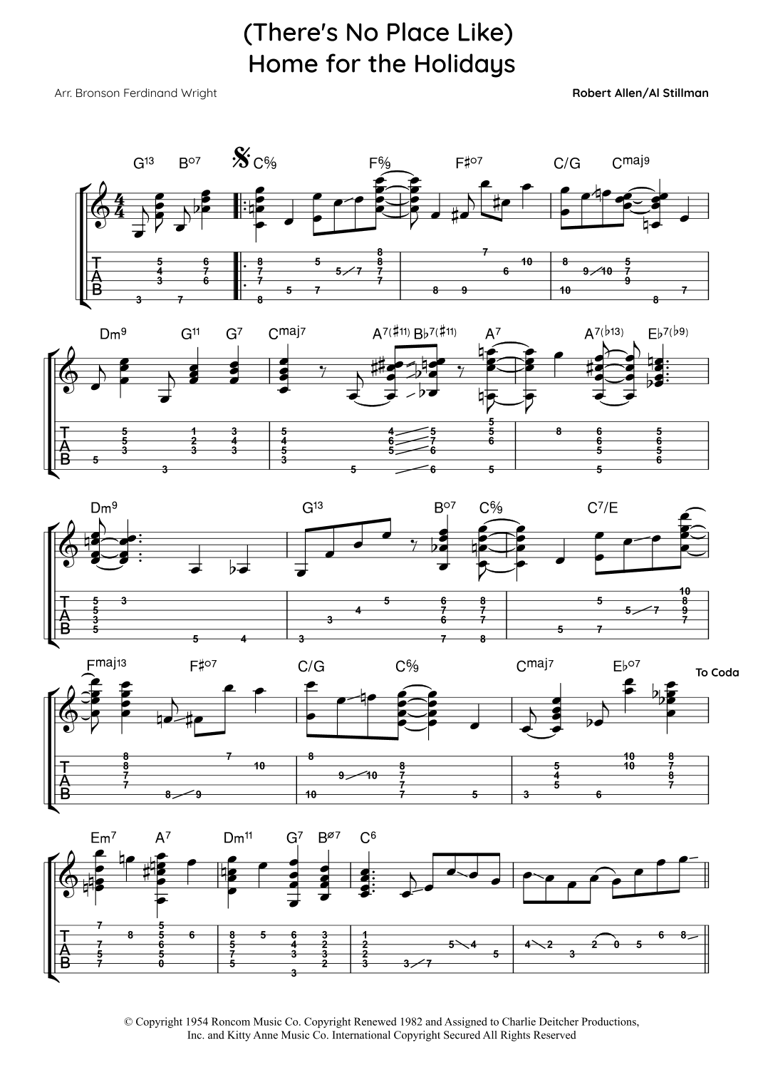 (there's No Place Like) Home For The Holidays (arr. Bronson Ferdinand Wright)