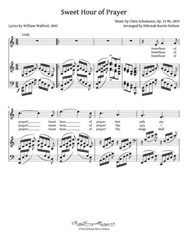 Sweet Hour of Prayer / Clara Schumann's "O Lust" (Low Voice) (arr. Deborah Burris Neilson)
