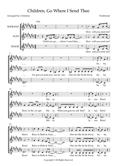 Children Go Where I Send Thee (arr. J. Daintree)