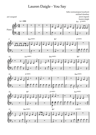 You Say (arr. ezequiel zeferino)