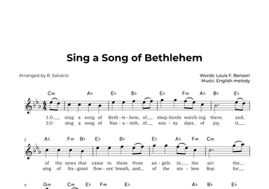 Sing a Song of Bethlehem (Key of C Minor) (arr. R. Salvario)