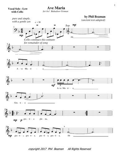Ave Maria - low voice and cello