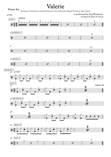 Valerie (arr. Joeri de Graaf)