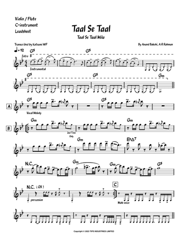 Taal Se Taal (arr. Katsumi WF)