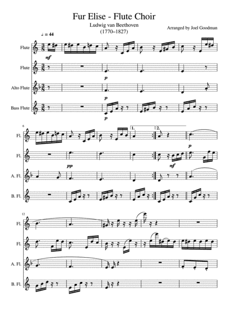 Fur Elise - Flute Choir (arr. Joel Goodman)