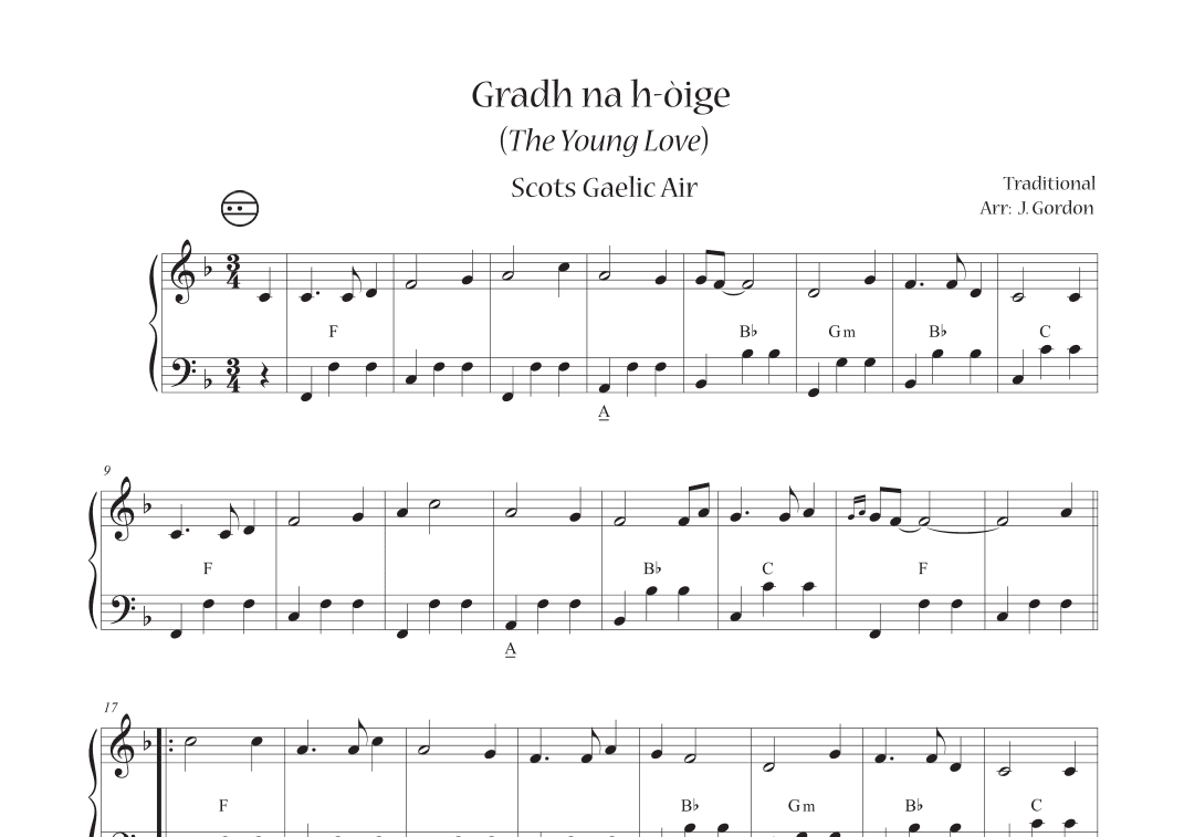 Gradh na h-òige (The Young Lad) (arr. Julia Gordon)