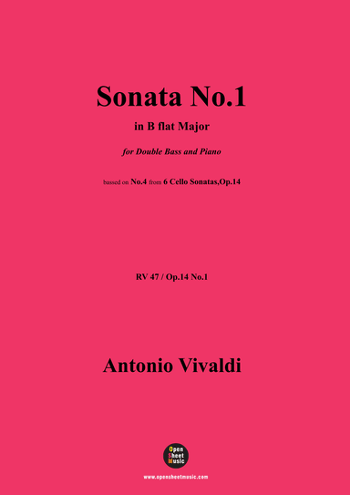 Vivaldi-Sonata No.1,in B flat Major,Op.14 No.1;RV 47 (arr. OSM Press)