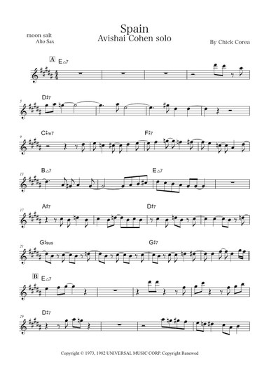 Spain (arr. moon salt)