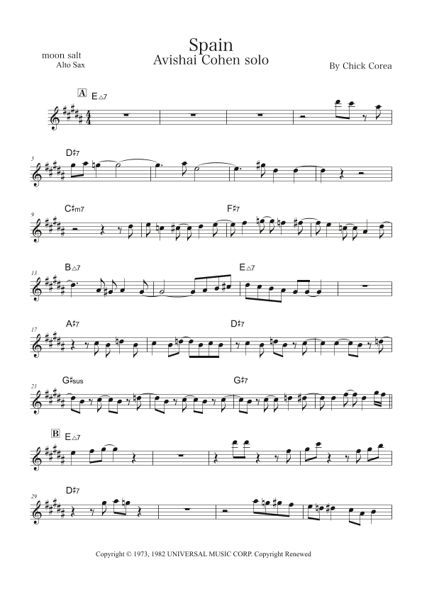 Spain (arr. moon salt)