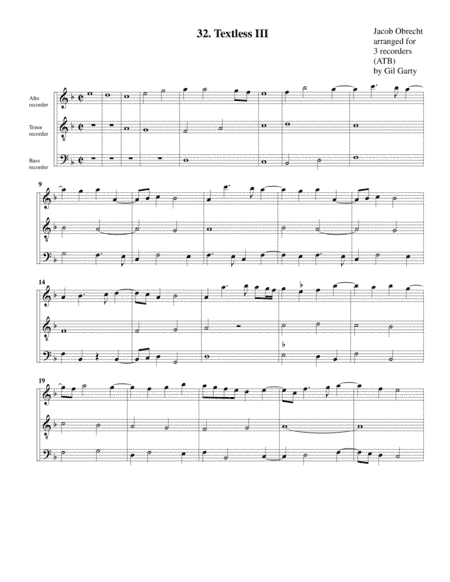 Textless III (arrangement for 3 recorders) (arr. Gil Garty)