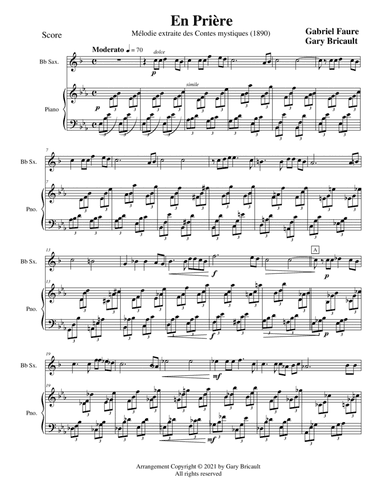 En Prier (arr. Gary Bricault)