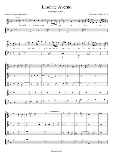 Lasciate Averno (arr. Early Music Scores)