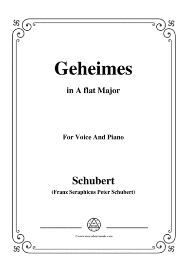 Schubert-Geheimes,Op.14 No.2,in A flat Major,for Voice&Piano (arr. MSM)