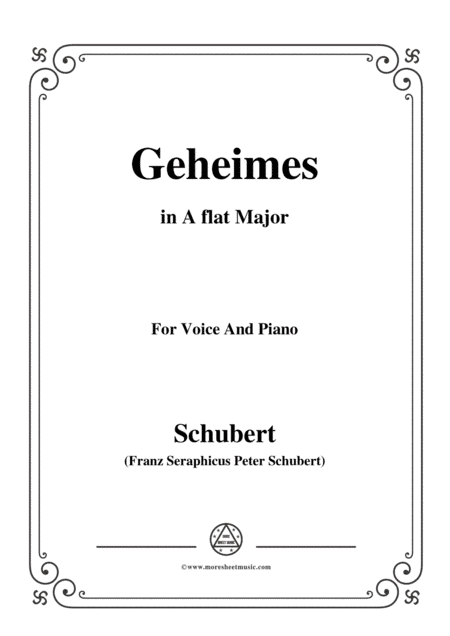 Schubert-Geheimes,Op.14 No.2,in A flat Major,for Voice&Piano (arr. MSM)
