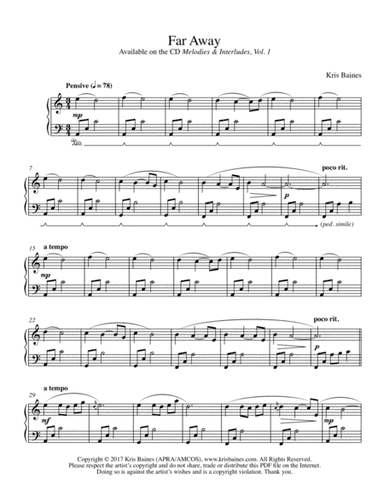Far Away (Solo Piano)