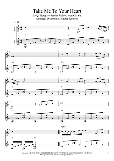 Take Me To Your Heart (arr. Antonius Agung Setiawan)