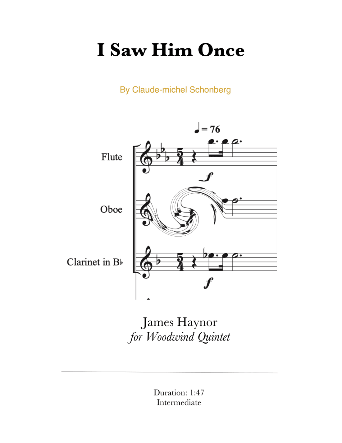 I Saw Him Once (arr. James Haynor)