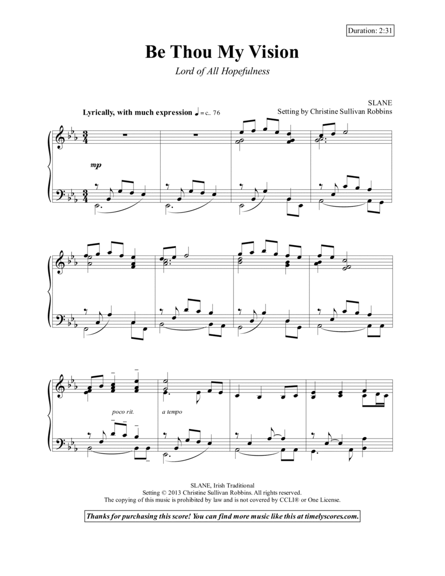 Be Thou My Vision (Lord of All Hopefulness) (arr. Christine Sullivan Robbins)