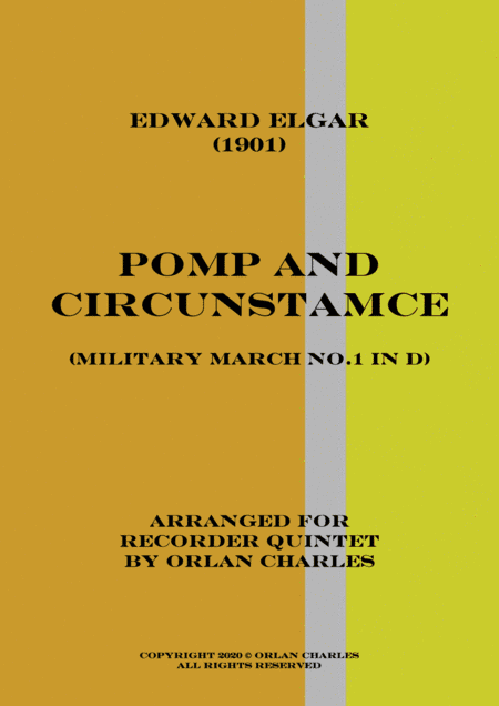 Edward Elgar - Pomp and Circunstamce No.1 in D major - for recorder quintet (arr. Orlan Charles)