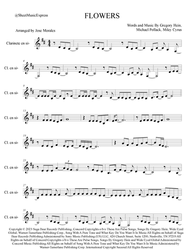 Flowers (arr. Sheet Music Express)