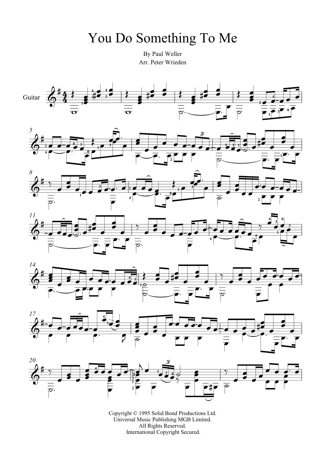 You Do Something To Me (arr. Peter Wrieden)