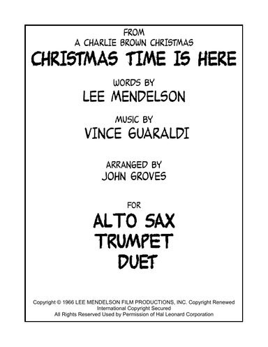 Christmas Time Is Here (arr. John Groves)