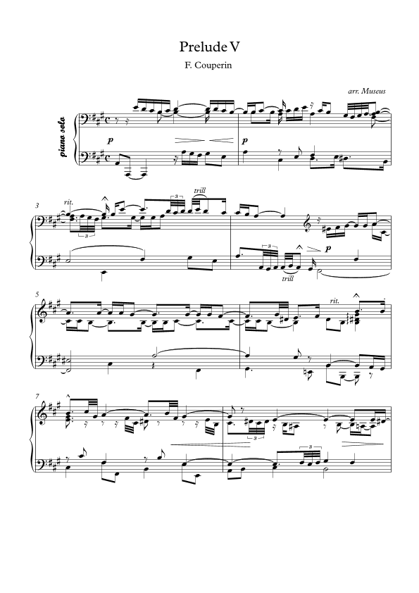 Prelude V by F. Couperin (arr. Museos)