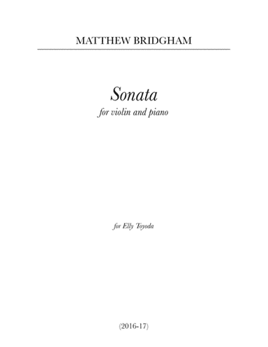 Sonata for violin and piano (2016-17)