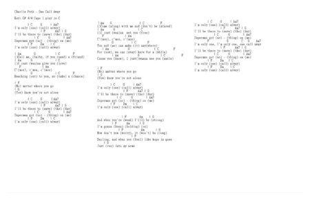 One Call Away (arr. guitarholicz)