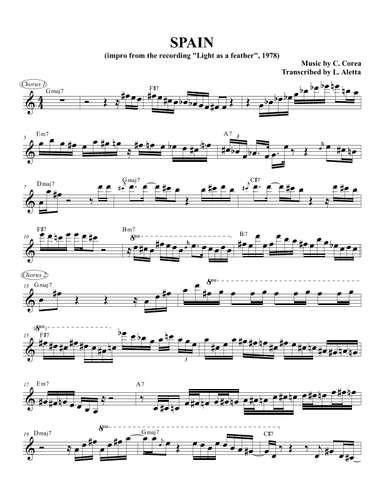 Spain (arr. Luca Aletta)