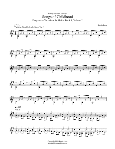 Songs of Childhood, Bk. 1, Vol. 2 - Progressive Variations for Guitar