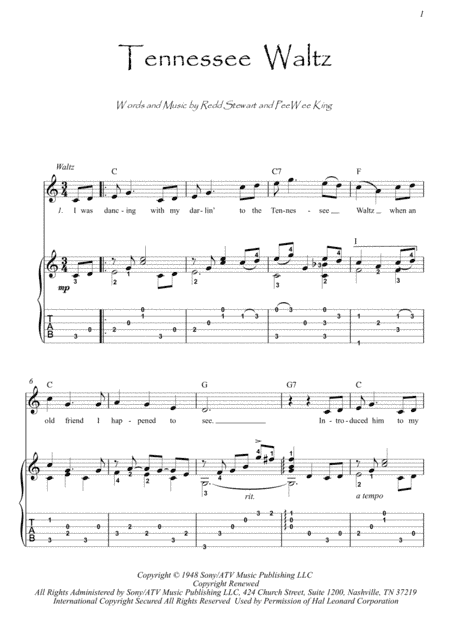 Tennessee Waltz (arr. PianoSheetNow)