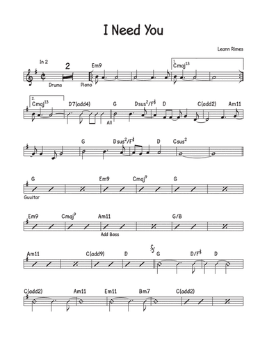 I Need You (arr. David M Fagnant)