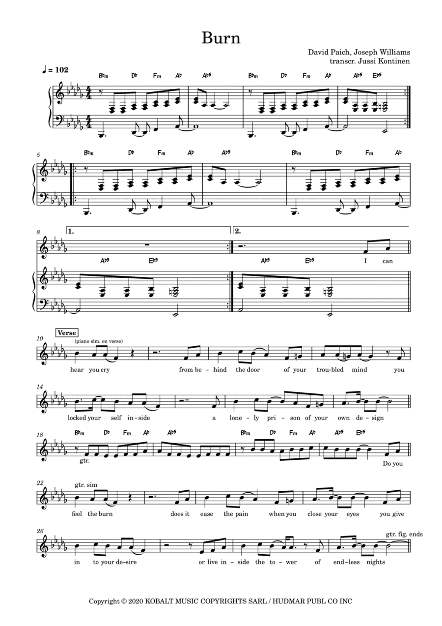 Burn (arr. Jussi Kontinen)