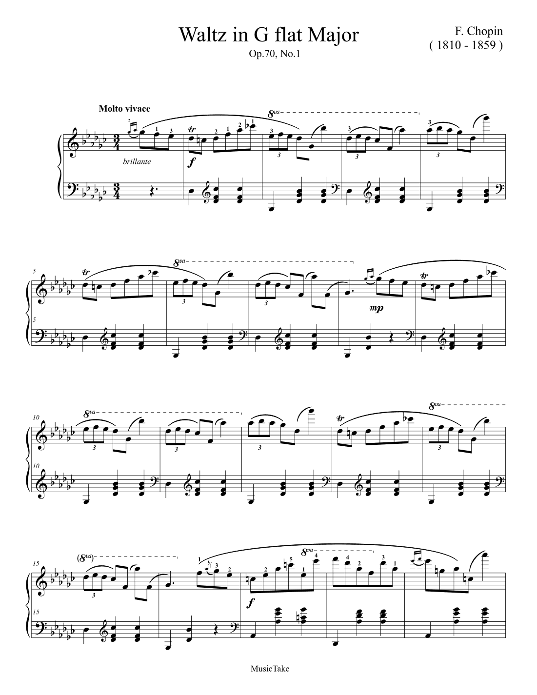 Chopin Waltz in G flat Major Op.70, No.1 (arr. Ben Choupak)