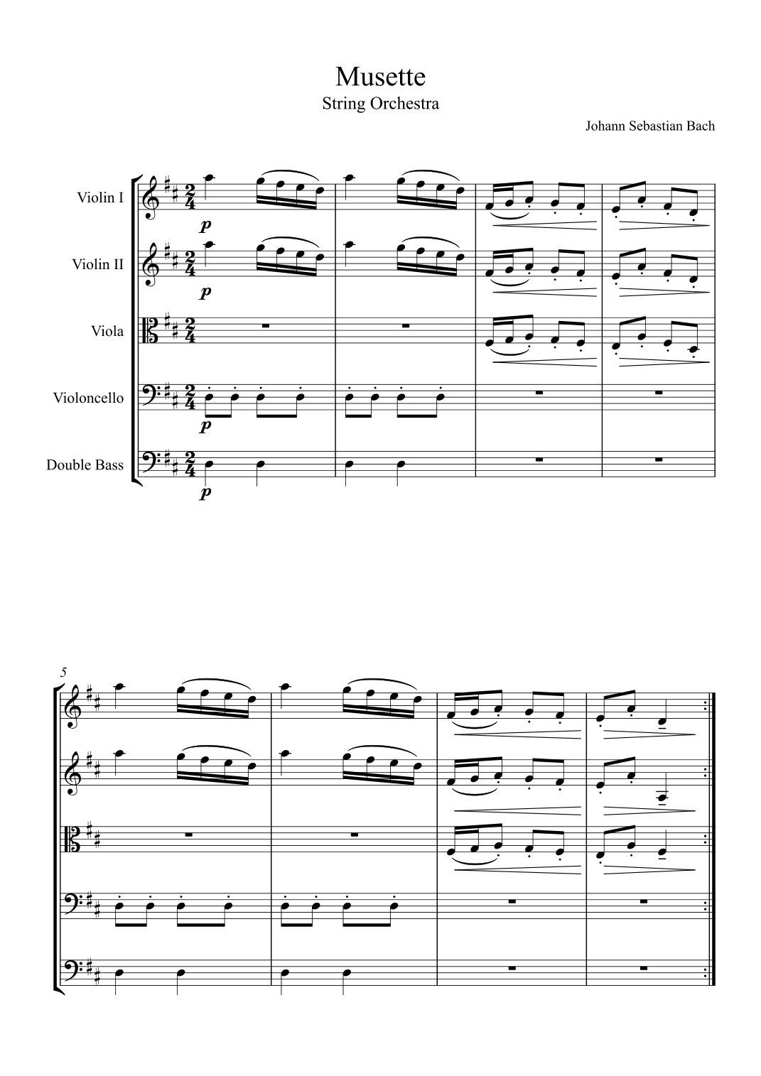 Johann Sebastian Bach - Musette (String Orchestra) (arr. André Laitano)