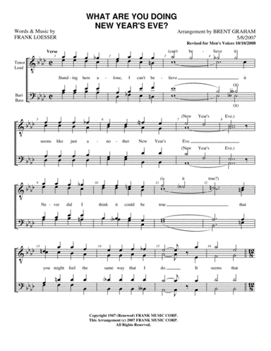 What Are You Doing New Year's Eve? (arr. Brent Graham)