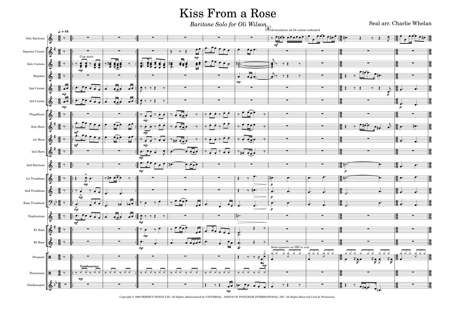 Kiss From A Rose (arr. Charlie Whelan)