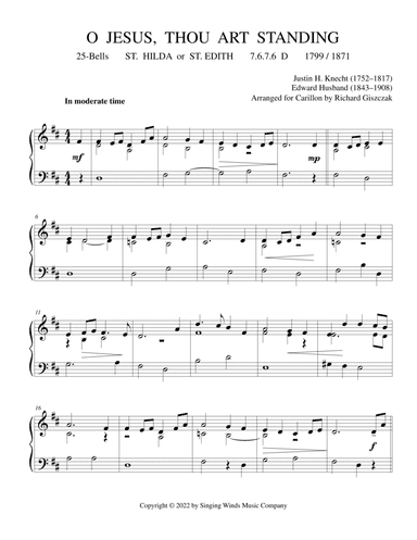 25B. O Jesus, Thou Art Standing (ST. HILDA) (arr. Richard Giszczak)