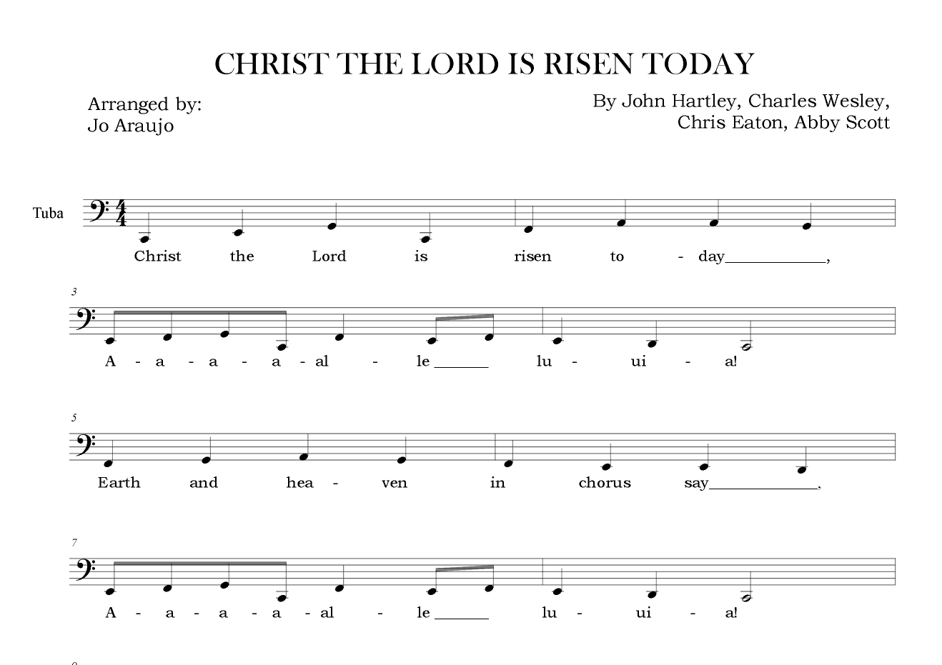 CHRIST THE LORD IS RISEN TODAY (arr. Jo Araujo)
