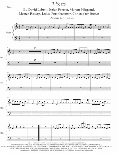 7 Years (arr. Kevin Busse)