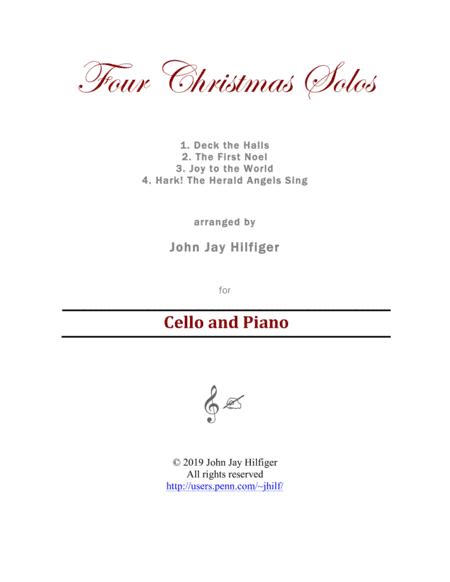 Four Christmas Solos for Cello (arr. John Jay Hilfiger)