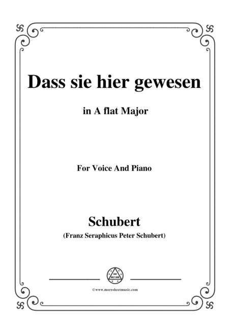 Schubert-Dass sei hier gewesen,in A flat Major,Op.59,No.2,for Voice and Piano (arr. MSM)