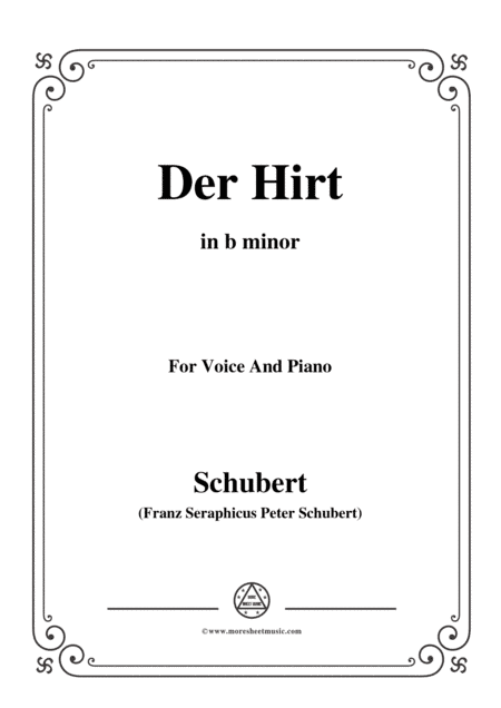 Schubert-Der Hirt,in b minor,D.490,for Voice and Piano (arr. MSM)