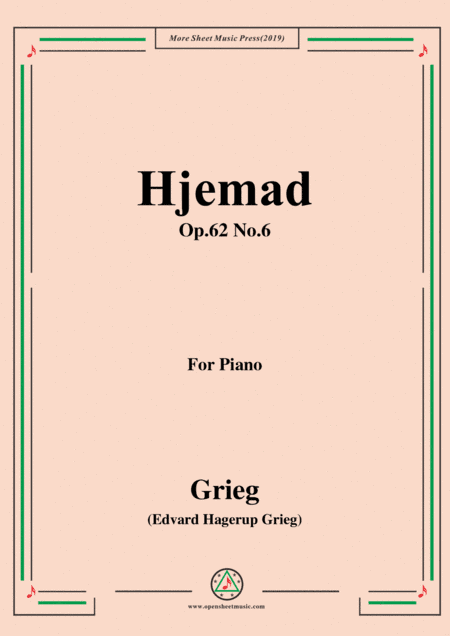 Grieg-Hjemad Op.62 No.6,for Piano (arr. MSM)