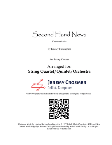 Second Hand News (arr. Jeremy Crosmer)
