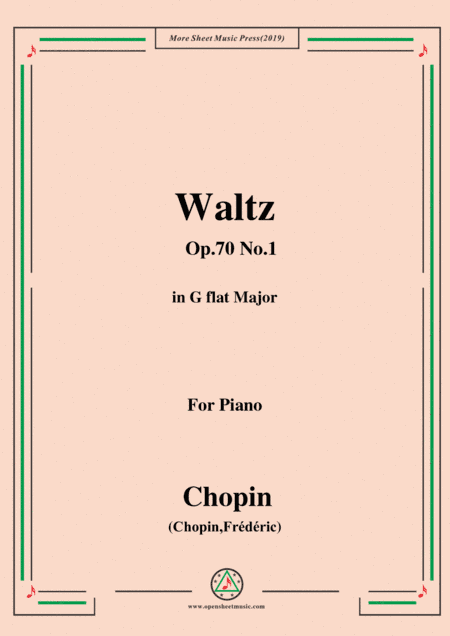 Chopin-Waltz Op.70 No.1 in G flat Major,for Piano (arr. MSM)