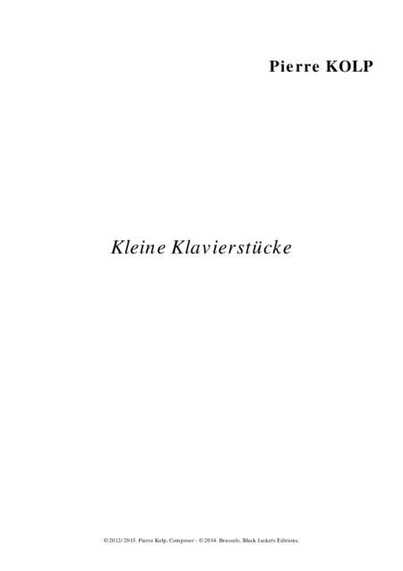Kleine Klavierstücke